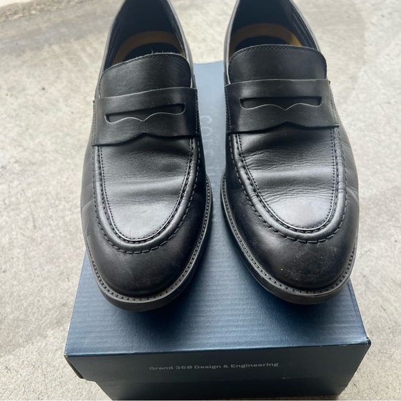 Cole Haan Hawthorne Black Leather Penny Loafers Slip-On - Picture 5 of 7